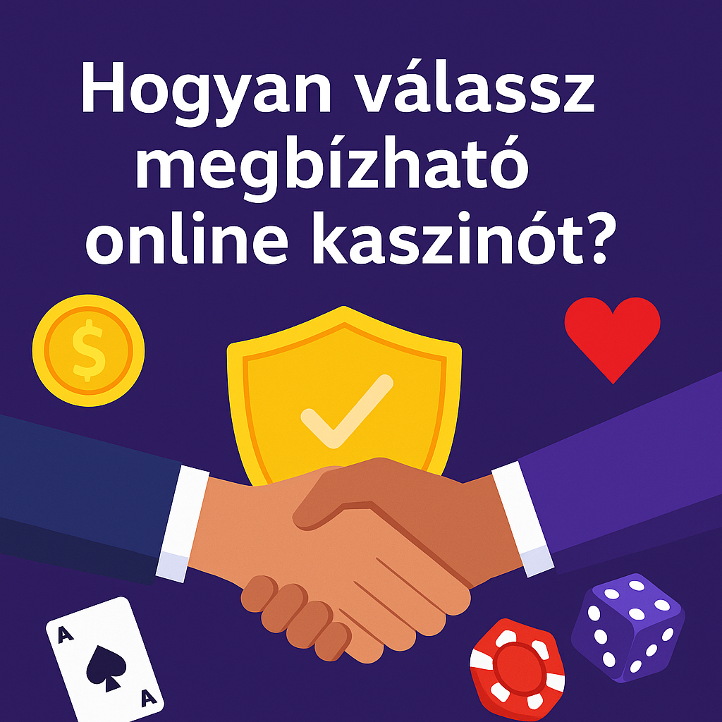 Kézfogás kaszinó szimbólumokkal – megbízható online kaszinó választás illusztráció